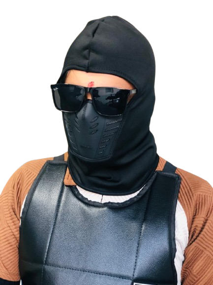3 in 1 Premium Winter Combo of Leather Chest Guard,Namaste Gloves and Balaclava Mask
