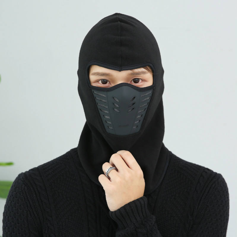 3 in 1 Premium Winter Combo of Leather Chest Guard,Namaste Gloves and Balaclava Mask