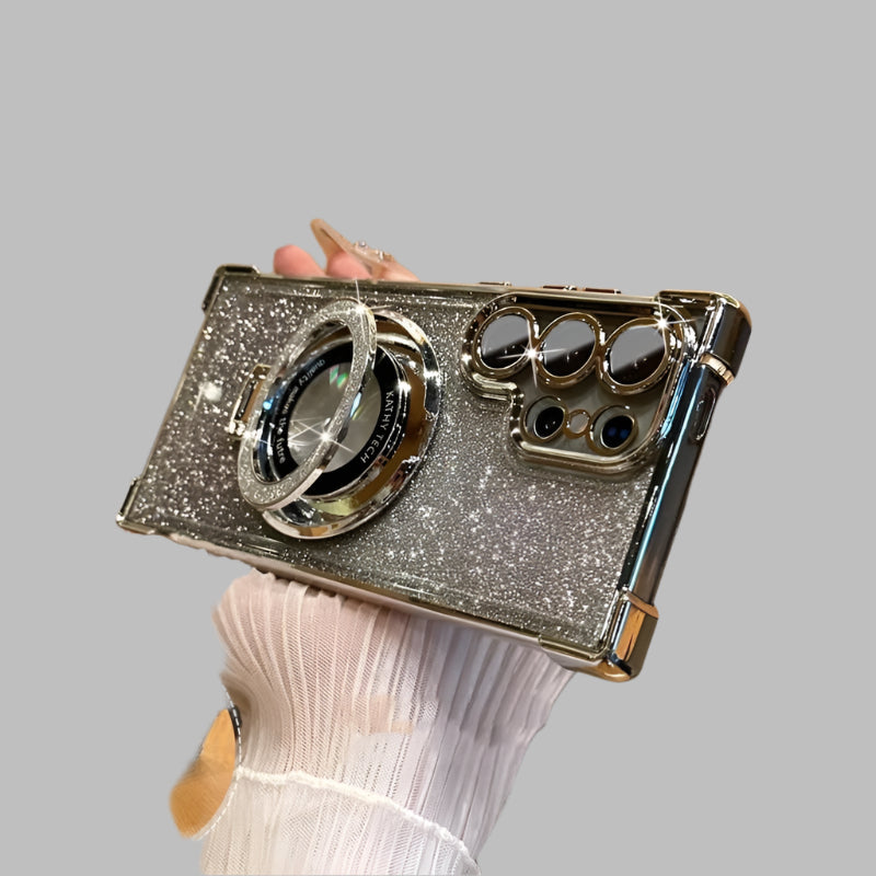 INSTOCK-Transparent Airbag Glitter Magnetic Holder Case – Stylish