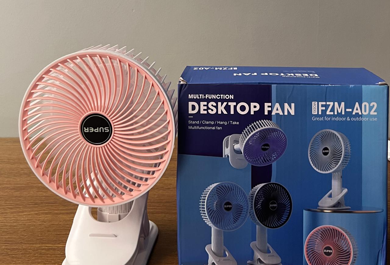 Portable & Rechargeable Mini Fan With 3 Speeds Mode Clip-on Handheld Table Fan ( FZM-A02 )