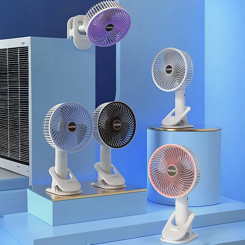 Portable & Rechargeable Mini Fan With 3 Speeds Mode Clip-on Handheld Table Fan ( FZM-A02 )